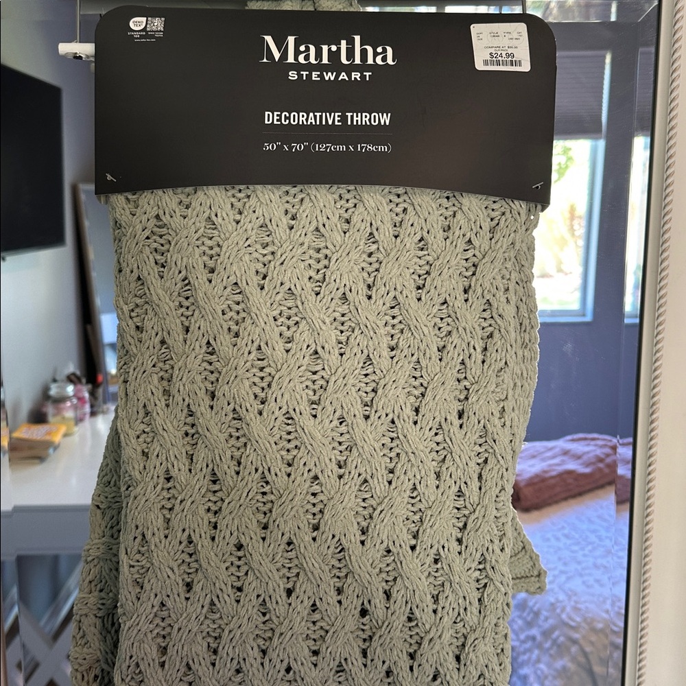 Martha Stewart Sage Knit Decorative Throw - Picture 3 of 4